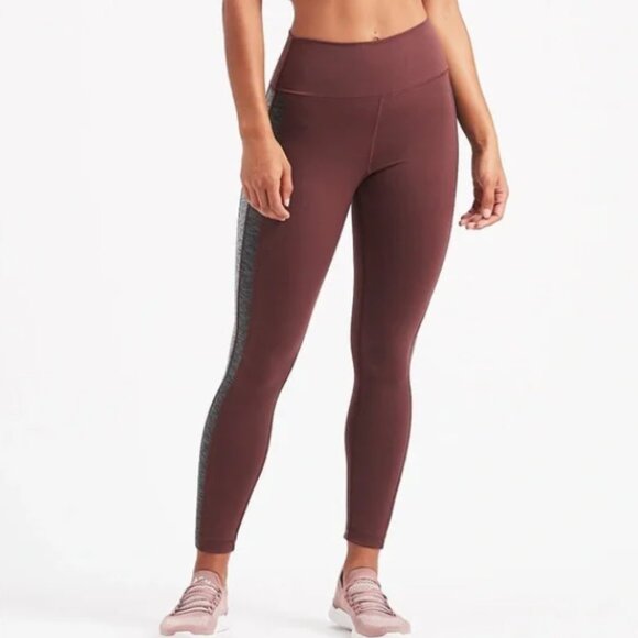 Vuori HR Racer Side Stripe Leggings Burgundy and gray - Picture 2 of 4